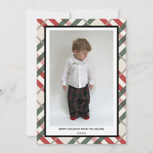 Tartan Plaid Happy Holidays Card for Christmas