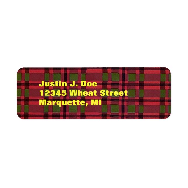 Tartan Plaid Highland Scotland Your Address Labels (Front)