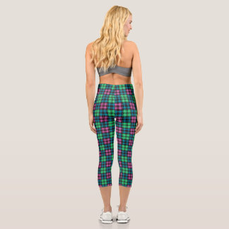 Tartan Plaid Leggings in Blue, Green, and Pink - W