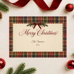 Tartan Plaid Merry Christmas Card