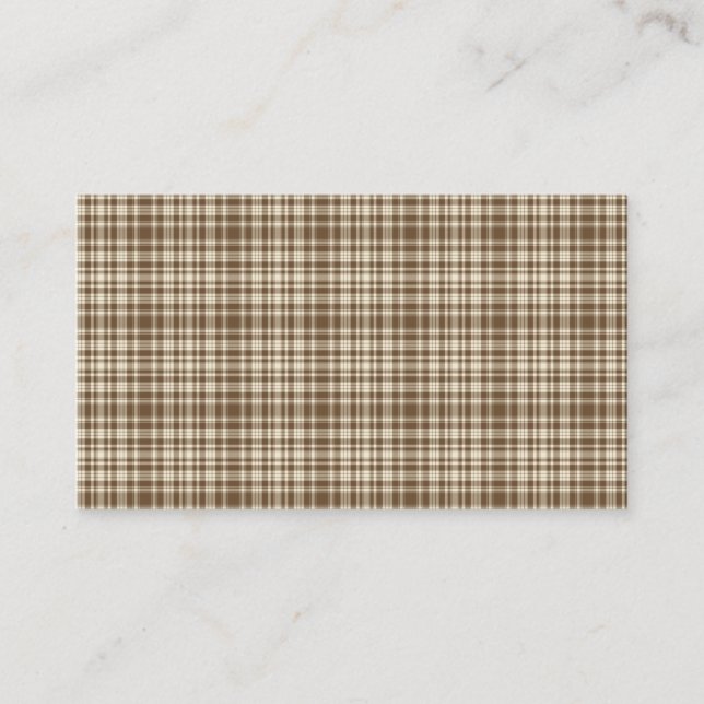 Tartan Plaid Pattern Brown & Beige No. 70 Business Card (Front)