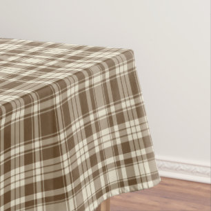 Tartan Plaid Pattern Brown & Beige No. 70 Tablecloth