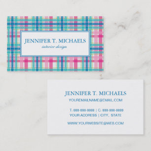 Tartan, plaid pattern business card
