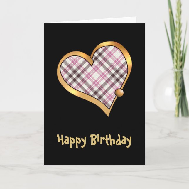 Tartan Plaid Pattern Collection - Pink 01 Card (Front)