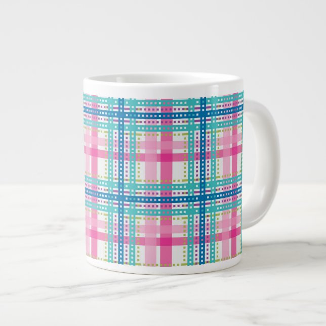 Tartan, plaid pattern large coffee mug (Front Right)