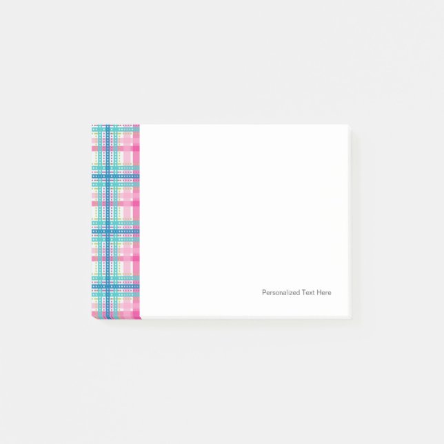 Tartan, plaid pattern post-it notes (Front)