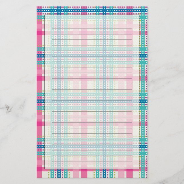 Tartan, plaid pattern stationery (Front)