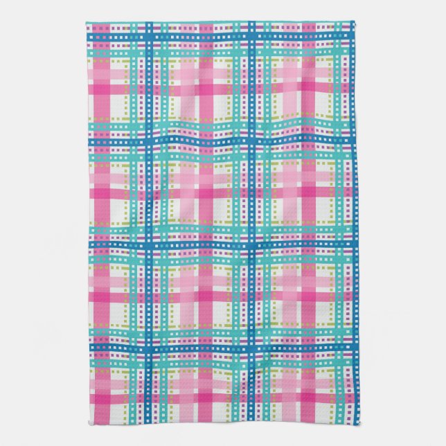 Tartan, plaid pattern tea towel (Vertical)
