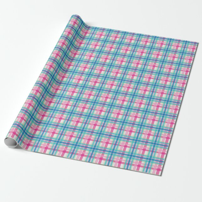 Tartan, plaid pattern wrapping paper (Unrolled)
