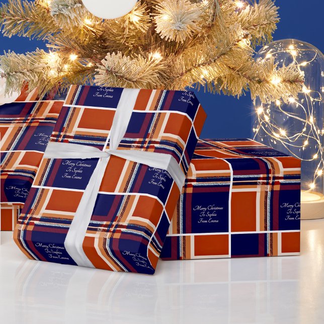 Tartan  plaid personal message Christmas  Wrapping Paper (Creator Uploaded)
