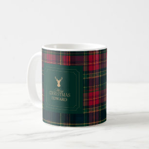 Tartan Plaid Personalised Christmas Family Mug