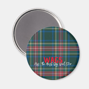 Tartan Plaid Pet NAME Best Dad Mum Ever Holiday Magnet