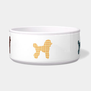 Tartan Plaid Poodle Dog Ceramic Pet Bowl