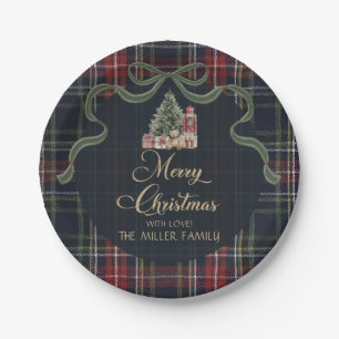 Tartan Plaid Preppy Christmas Party Paper Plates