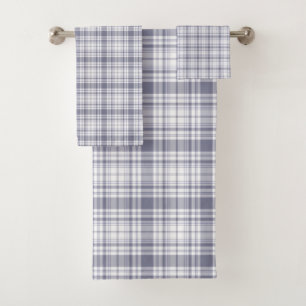 Tartan Plaid Purple & White No. 61 Bath Towel Set