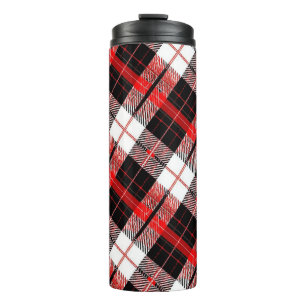 Tartan Plaid Red and Black Thermal Tumbler