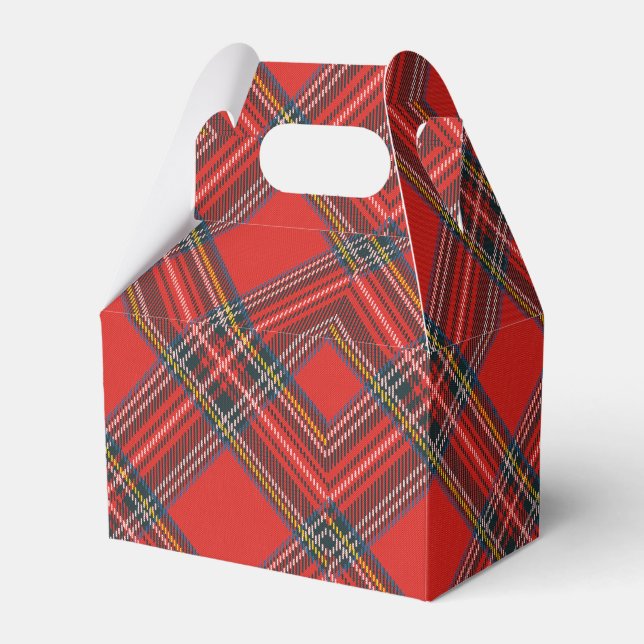 Tartan Plaid Red Christmas Favour Box (Front Side)