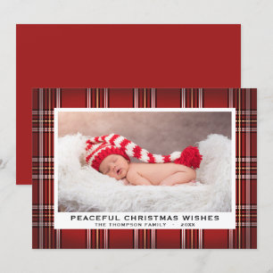 Tartan Plaid   Red Classic Holiday Photo Card