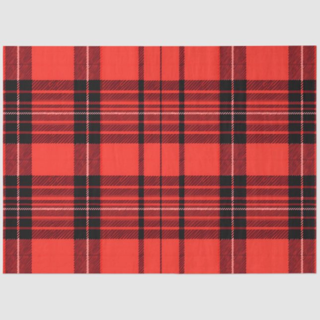 Tartan Plaid Red Traditional Modern Collection Tissue Paper (Front)
