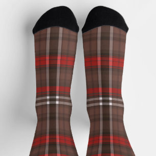 Tartan Plaid Red Traditional Trendy Collection Socks