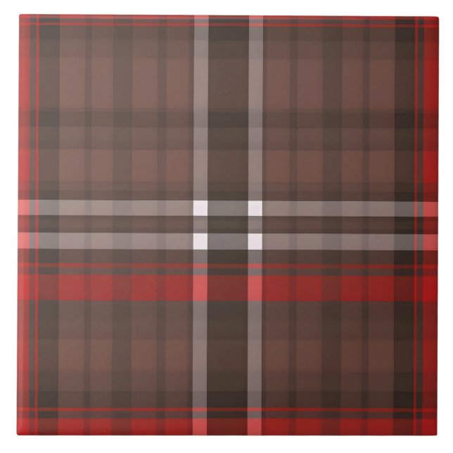 Tartan Plaid Red Traditional Trendy Collection Tile (Front)