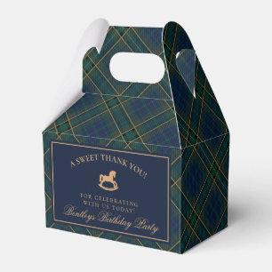 Tartan Plaid Rocking Horse Birthday Favor Box