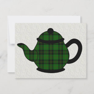 Tartan Plaid Teapot Bridal Shower Invitation