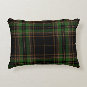 Tartan Plaid Trendy Black Brown Green Pattern Decorative Cushion