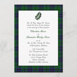 Tartan Plaid Wedding Invitation