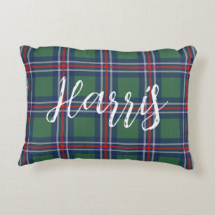 Tartan plaided pattern personalized cotton decorative cushion