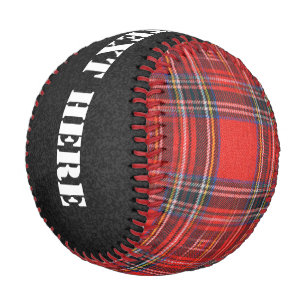 Tartan plaids pattern royal red fabric baseball