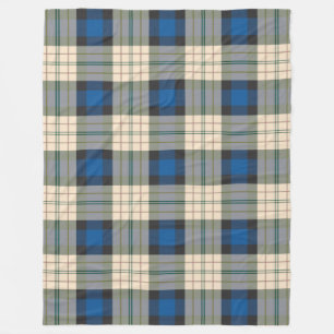 Tartan plaids pattern - traditional blue beige fleece blanket