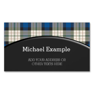 Tartan plaids pattern - traditional blue beige 	Magnetic business card