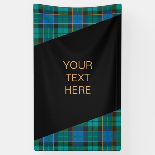 Tartan plaids pattern - traditional blue green banner (Vertical)