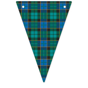 Tartan plaids pattern - traditional blue green bunting