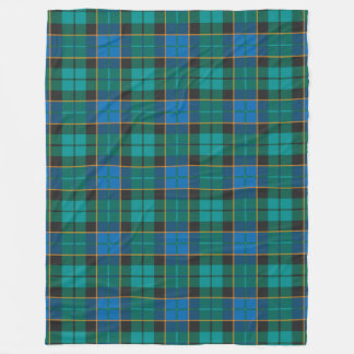 Tartan plaids pattern - traditional blue green fleece blanket
