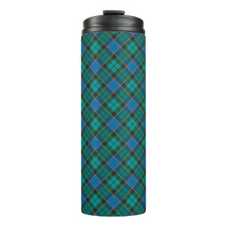 Tartan plaids pattern - traditional blue green thermal tumbler
