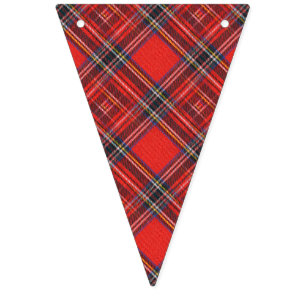 Tartan plaids pattern - traditional red fabric bunting