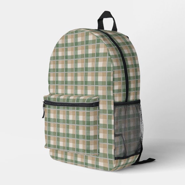 Tartan Printed Backpack (Back Corner Right)