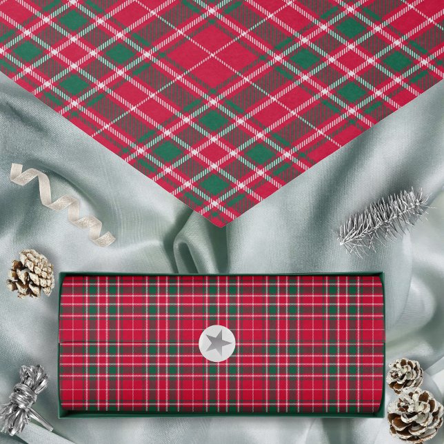 Tartan - Red Green and White Tissue Paper (Tartan - Red Green and White - Tissue Paper by Leapfroglisics Shop)