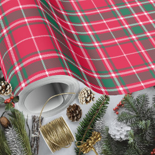 Tartan - Red Green and White Wrapping Paper