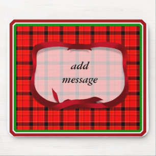 Tartan Red Plaid Christmas Background Mouse Mat