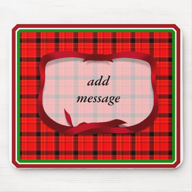 Tartan Red Plaid Christmas Background Mouse Mat (Front)