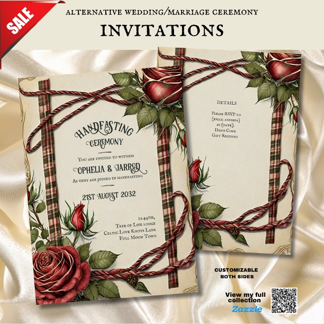 TARTAN ROSES HANDFASTING CEREMONY INVITATIONS (Creator Uploaded)