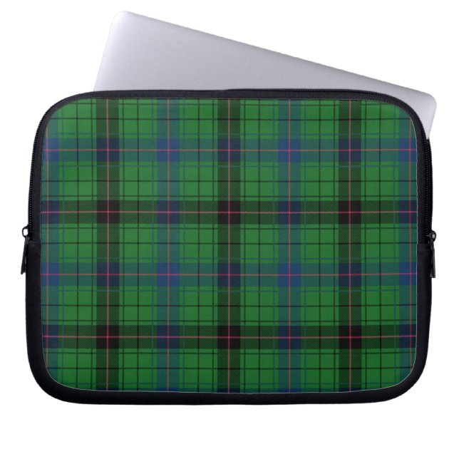 Tartan Rustic Davidson Plaid Blue Green Laptop Sleeve (Front)