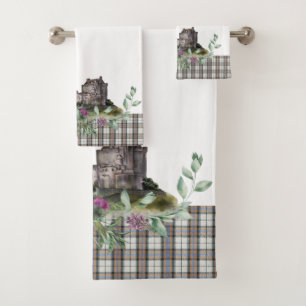 Tartan Scottish Castle  Bath Towel Set
