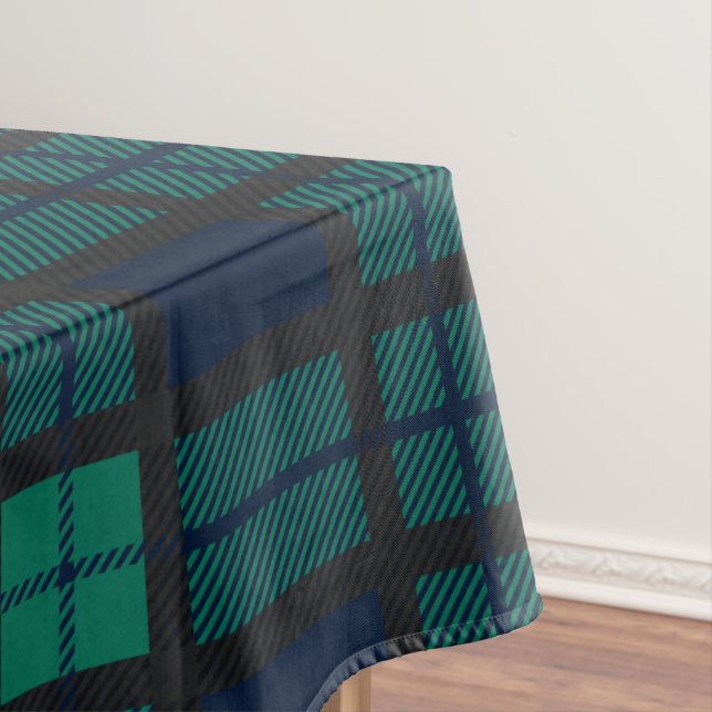 Tartan Scottish Clan Blackwatch Chequered Plaid Tablecloth (In Situ)
