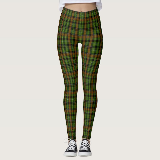  Tartan scottish  Plaid Classic Blue  Leggings (Front)