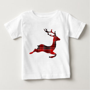 Tartan Scottish reindeer Christmas Baby T-Shirt