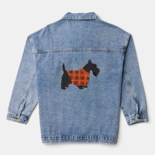 Tartan Scottish Terrier Denim Jacket